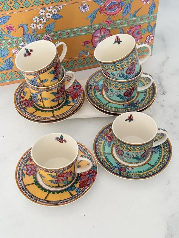 Porselen Çay Fincanı 6 Kişilik 12 Parça Life 