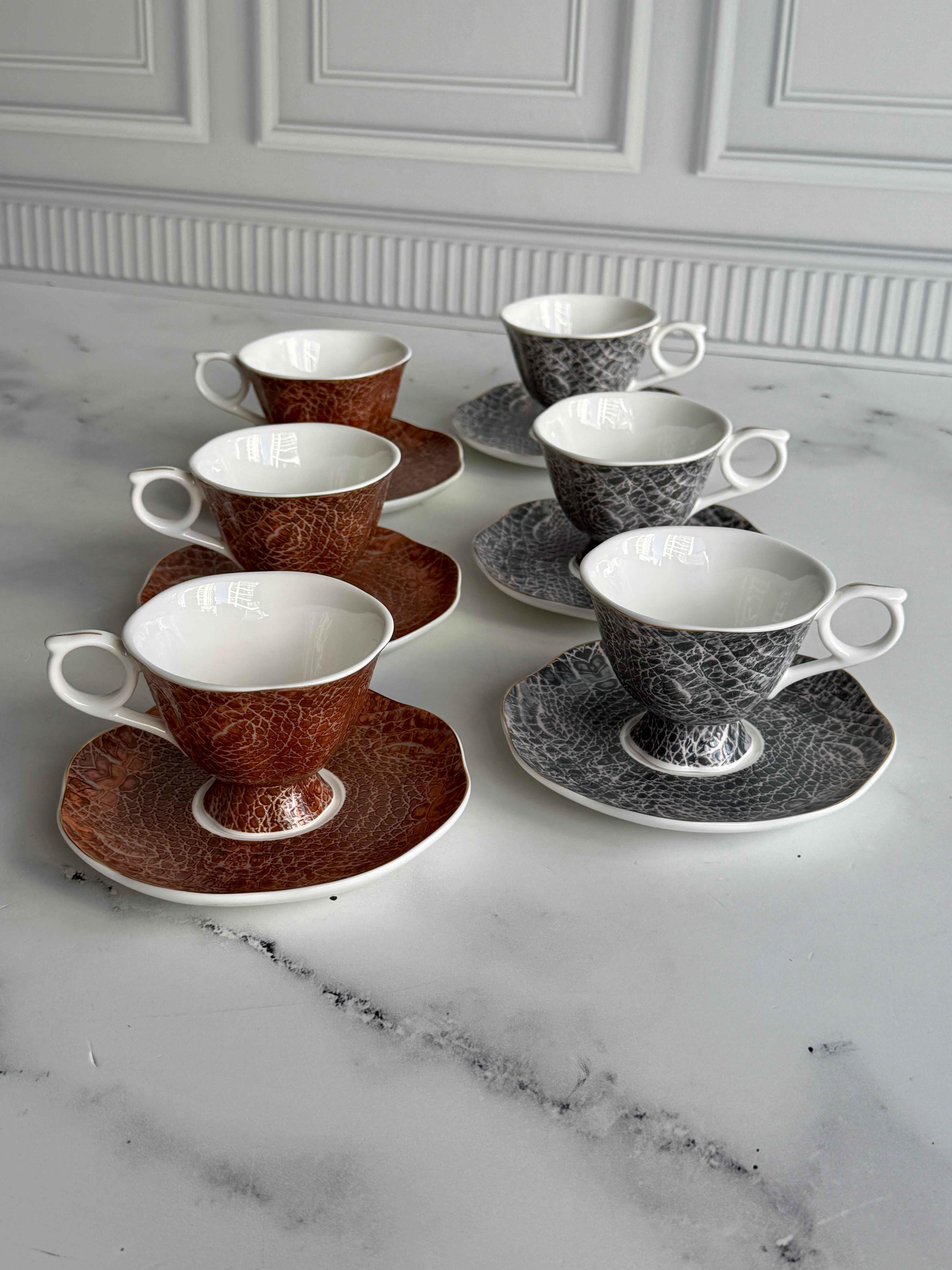 Porselen Çay Ve Kahve Fincanı 6' Lı Croco