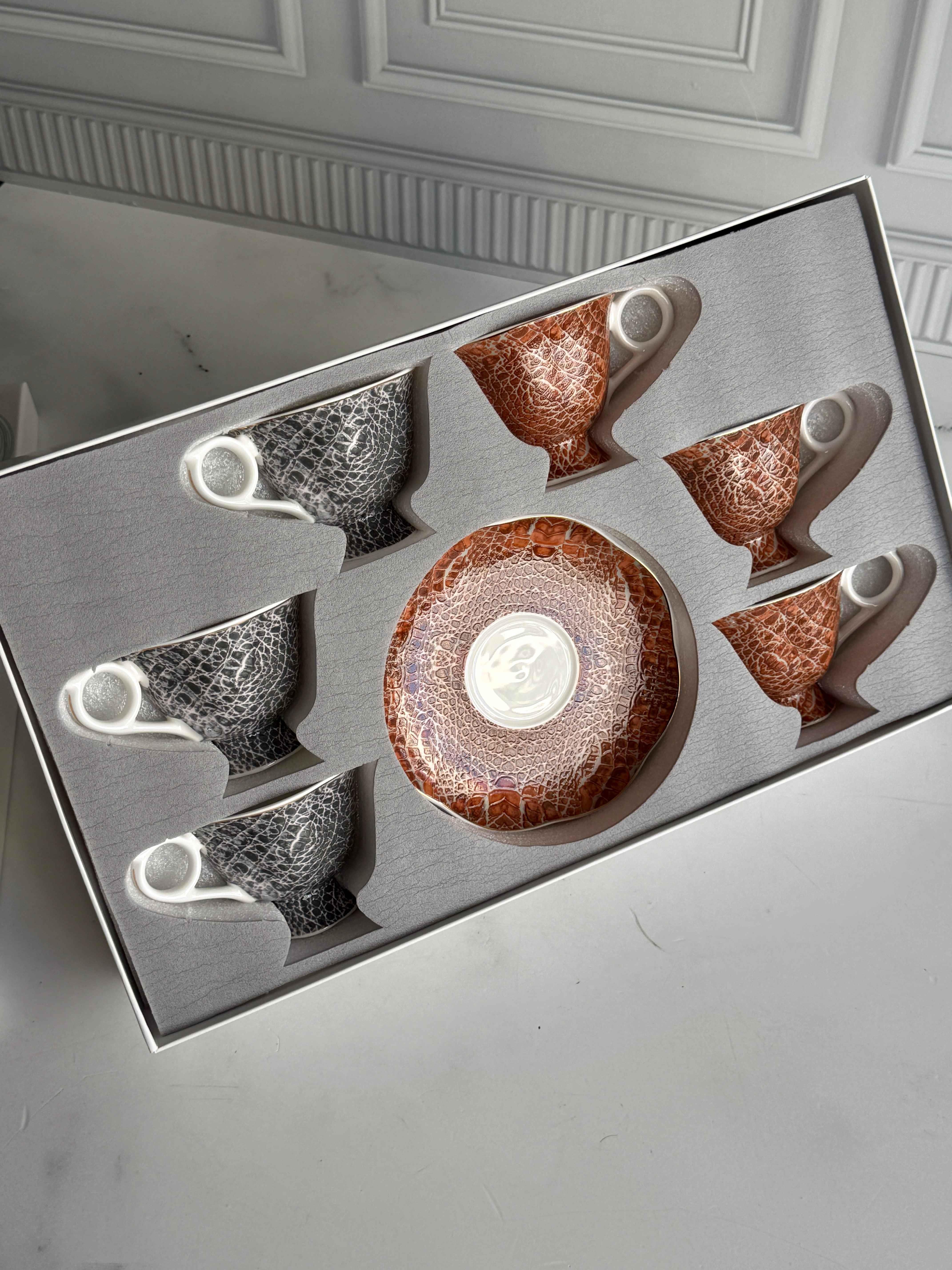 Porselen Çay Ve Kahve Fincanı 6' Lı Croco