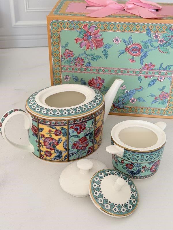 Porselen Demlik ve Şekerlik Set Life