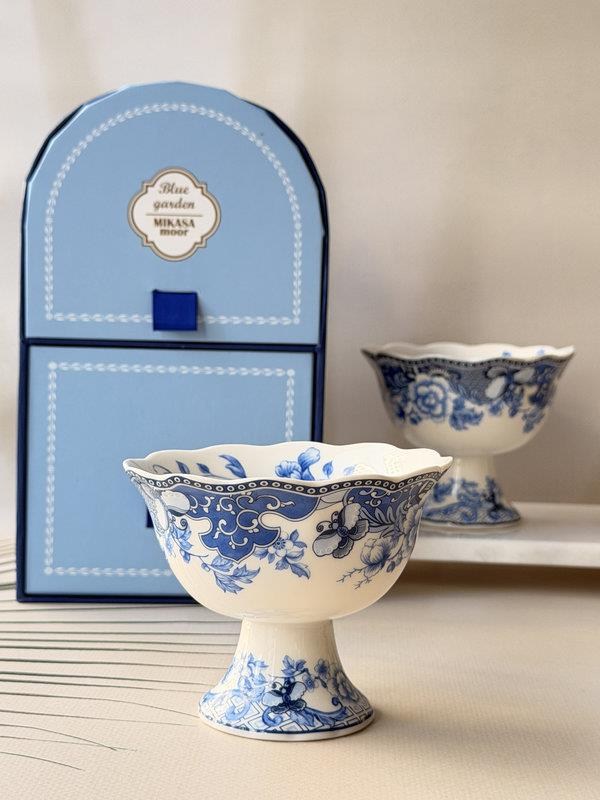 Porselen Dondurma Kasesi 2'li Blue Garden