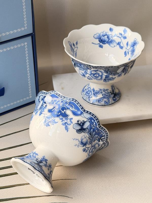 Porselen Dondurma Kasesi 2'li Blue Garden
