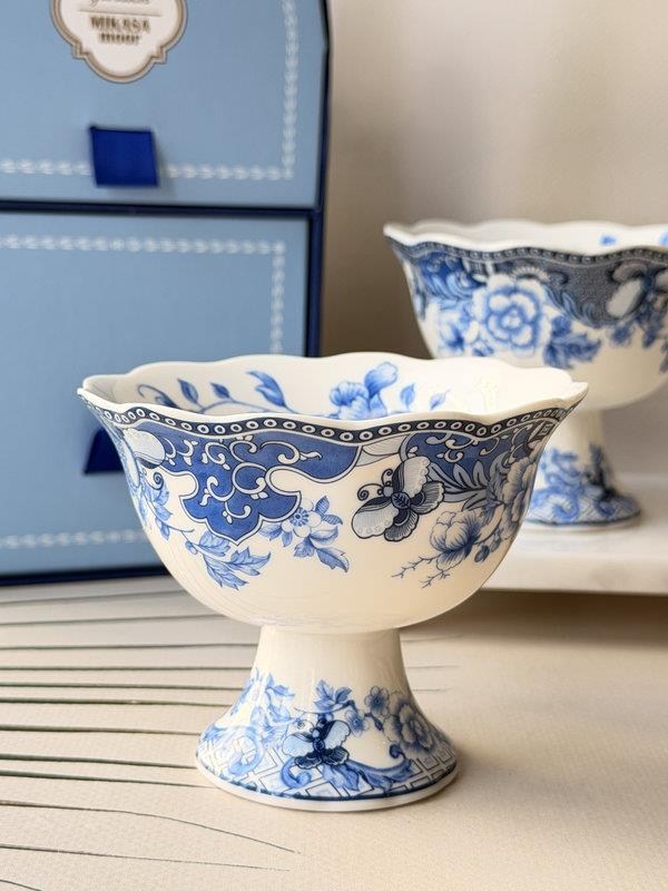 Porselen Dondurma Kasesi 2'li Blue Garden