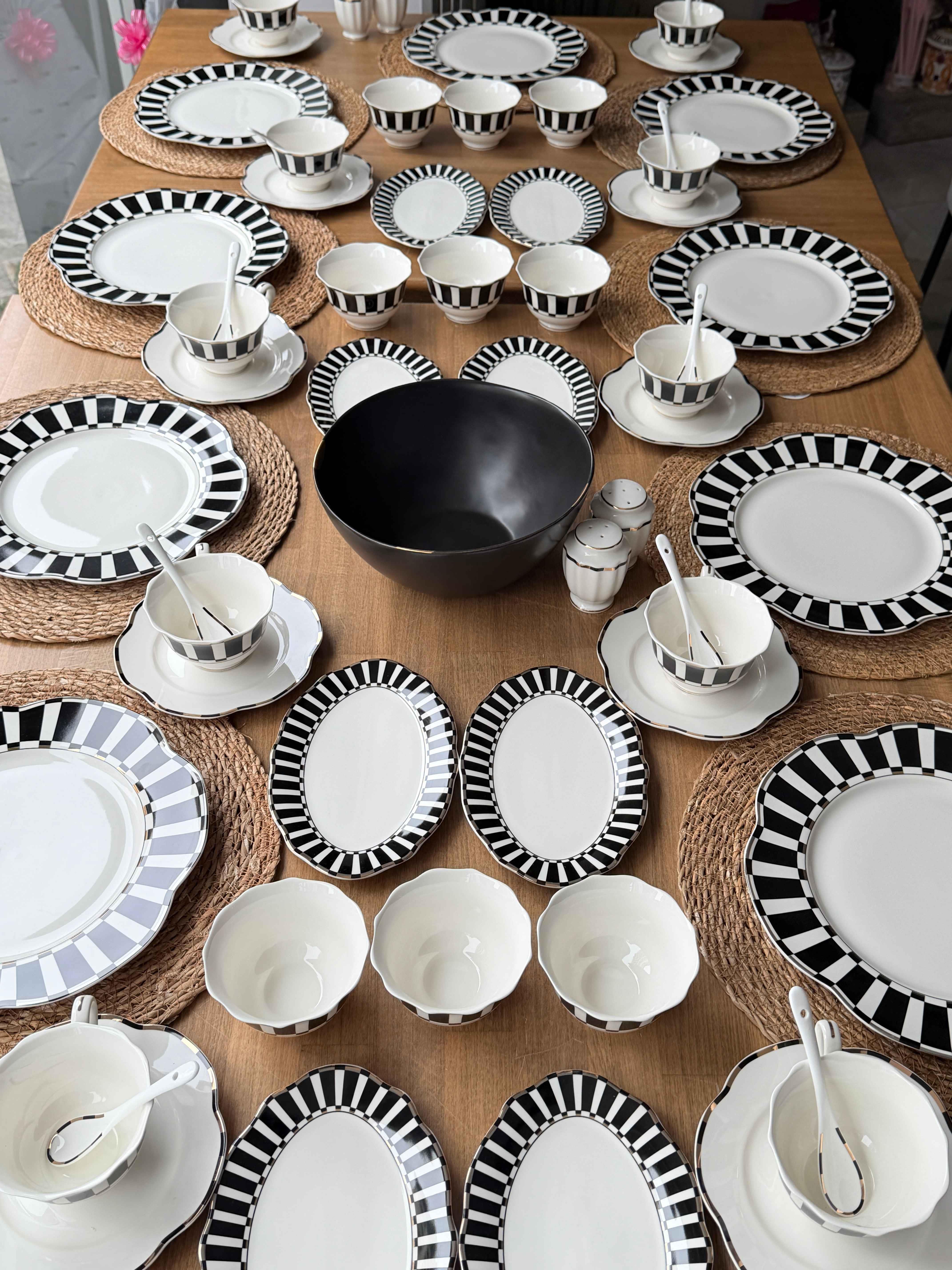 Porselen Kahvaltı Takımı 12 Kişilik 97 Parça Piano
