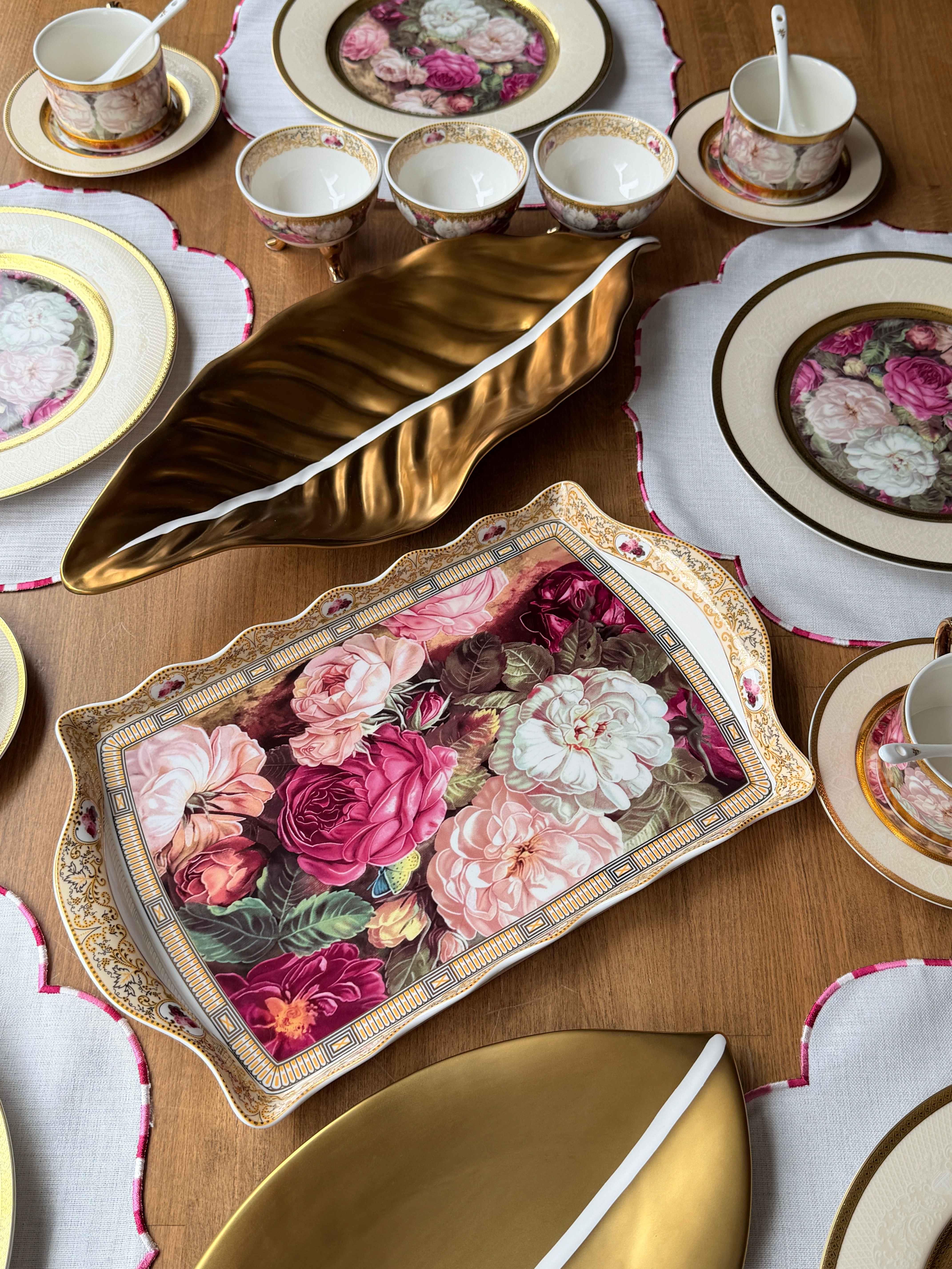 Porselen Kahvaltı Takımı 24K Flores