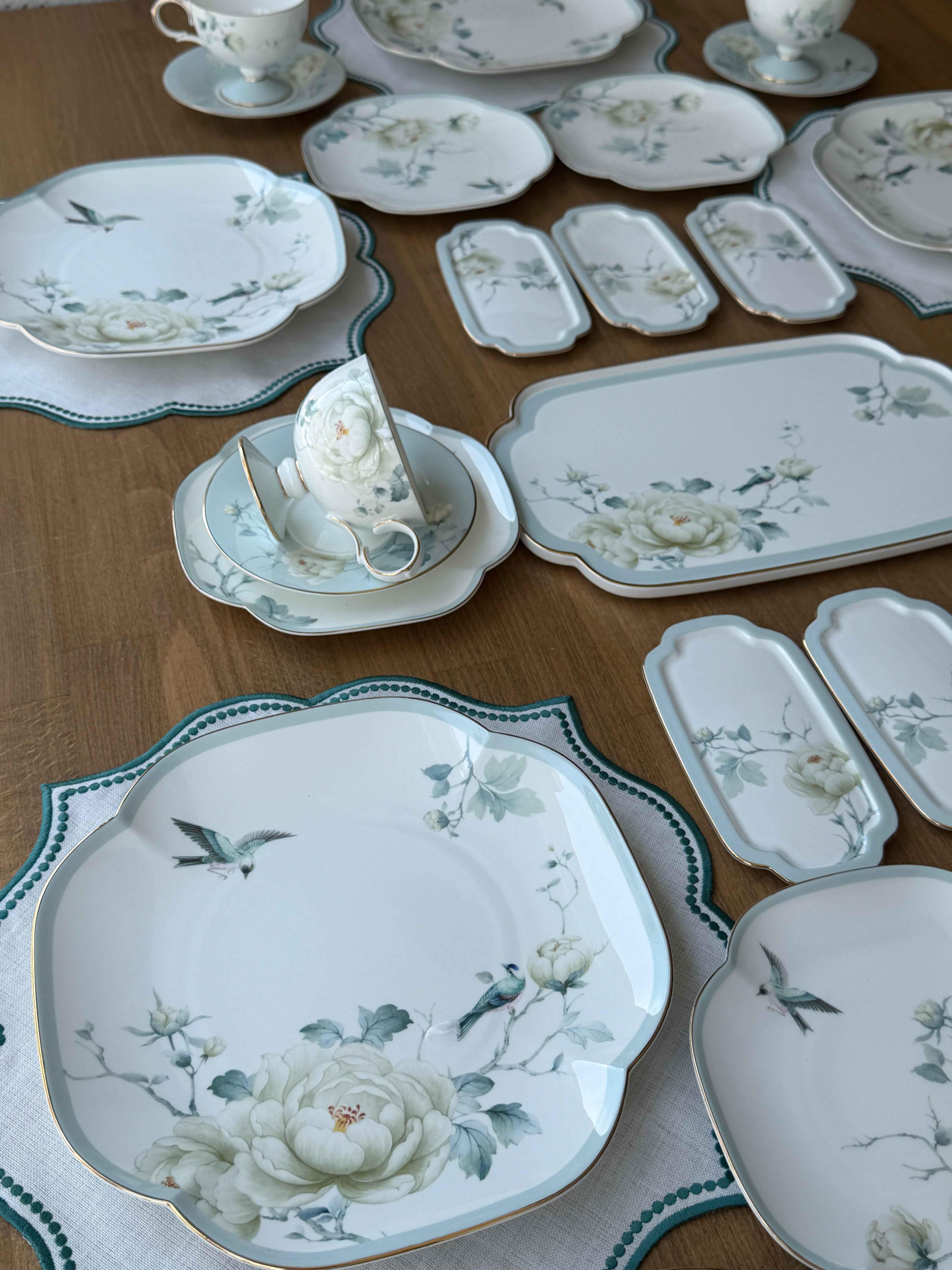 Porselen Kahvaltı Takımı 6 Kişilik 37 Parça Fleurs