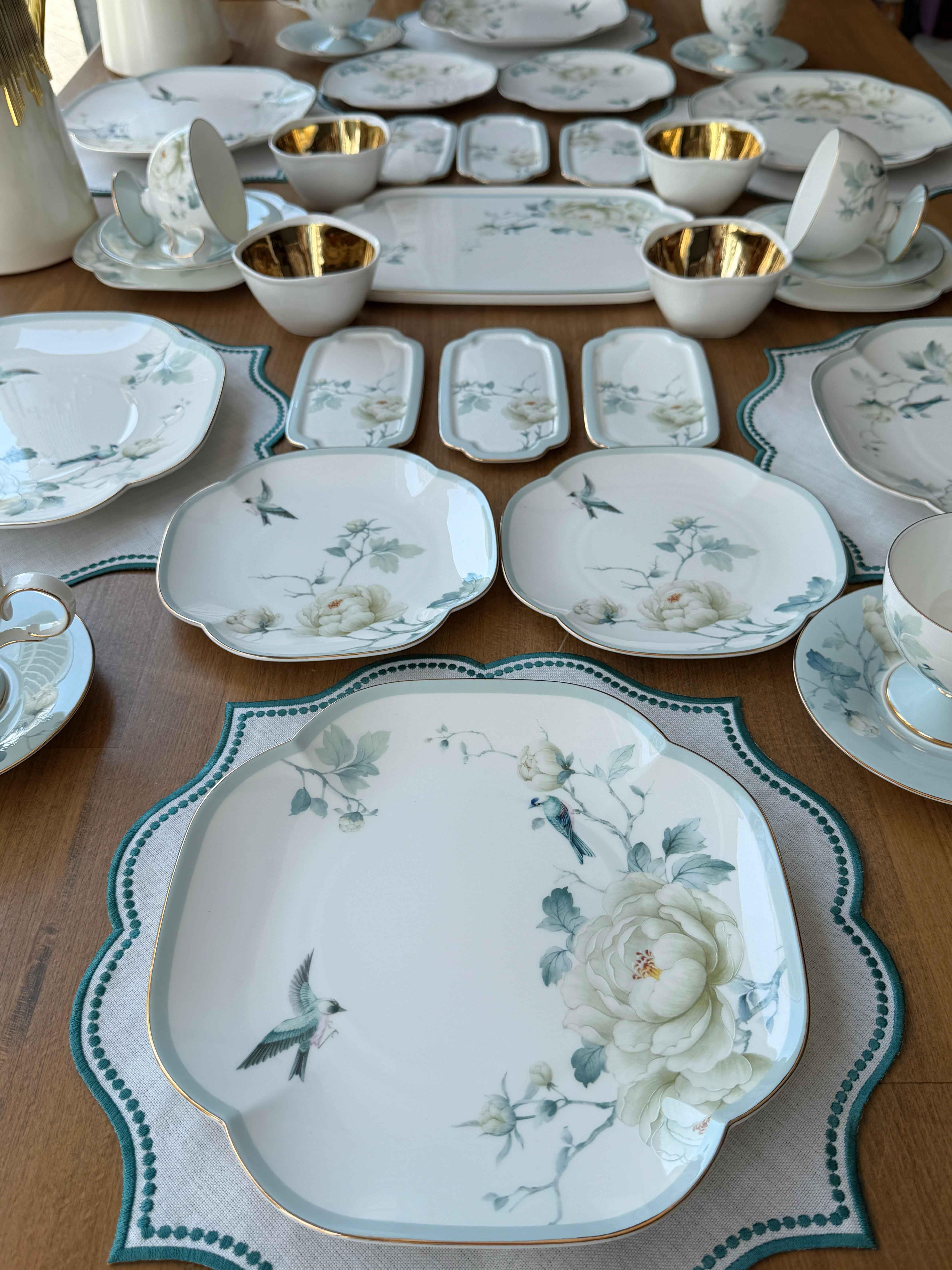 Porselen Kahvaltı Takımı 6 Kişilik 43 Parça Fleurs