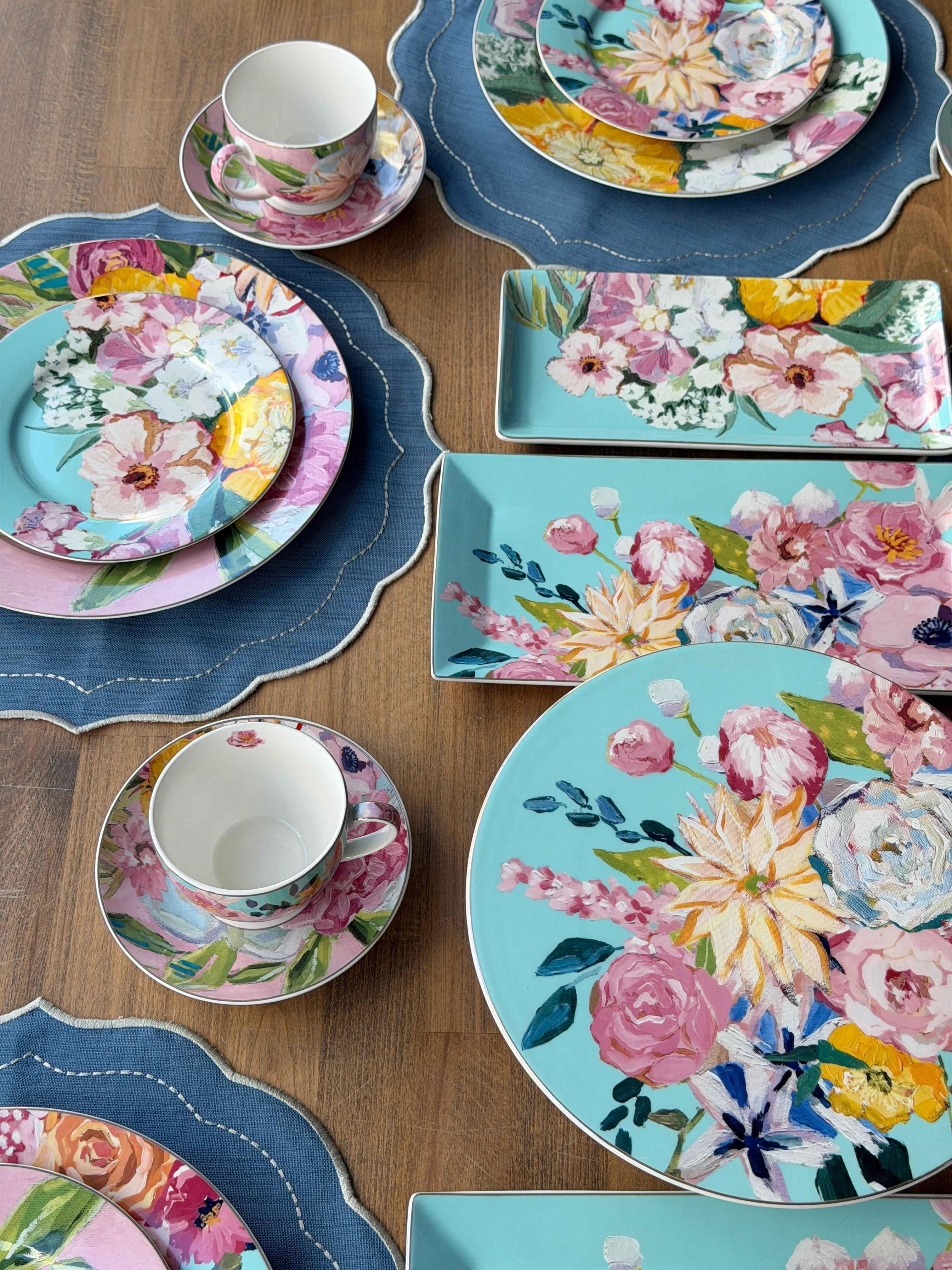 Porselen Kahvaltı Takımı 6 Kişilik 43 Parça Full Bloom