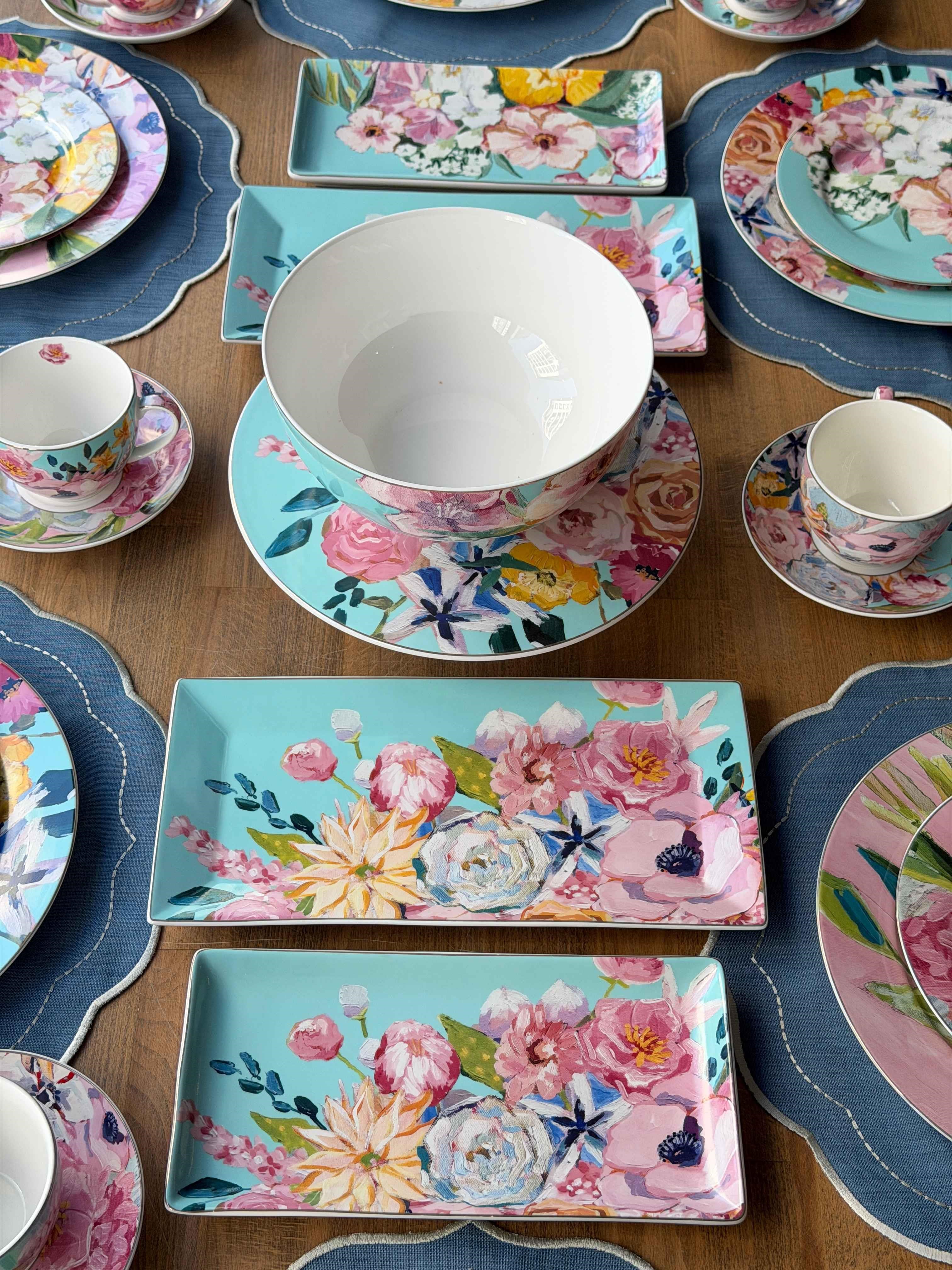 Porselen Kahvaltı Takımı 6 Kişilik 43 Parça Full Bloom
