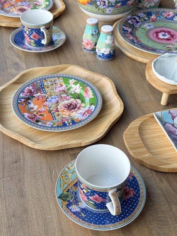 Porselen Kahvaltı Takımı 6 Kişilik 43 Parça Floral