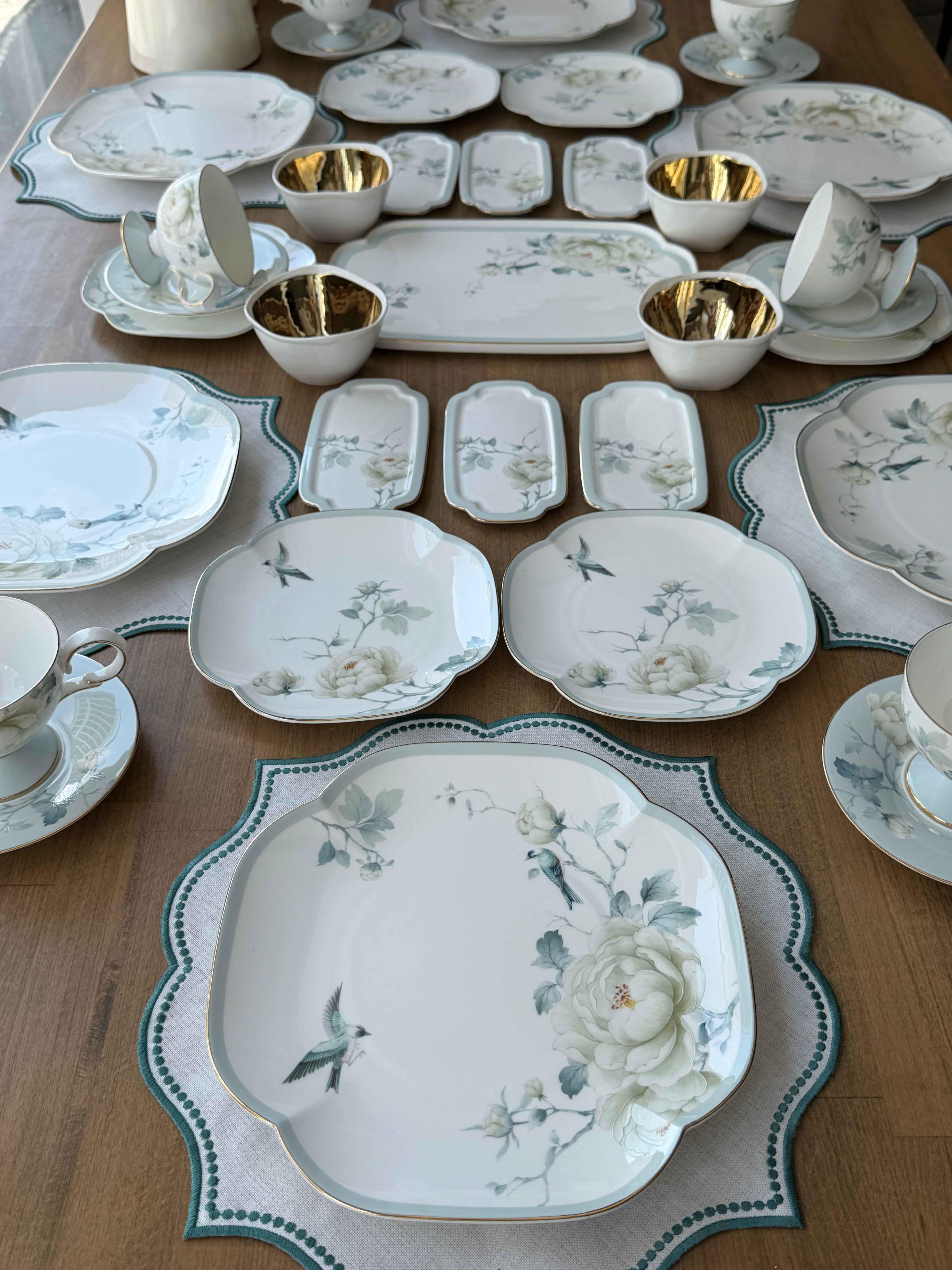 Porselen Kahvaltı Takımı 6 Kişilik 43 Parça Fleurs