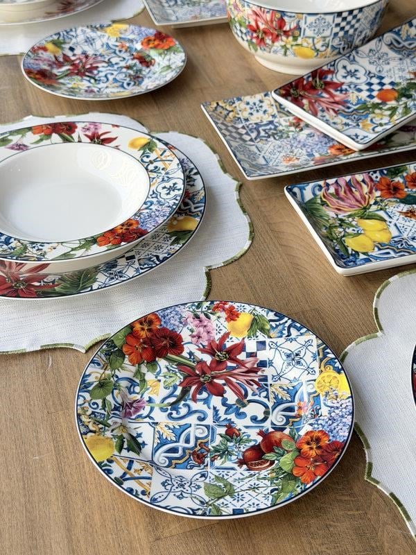 Porselen Kahvaltı ve Yemek Takımı 33 Parça 6 Kişilik Italy Garden 