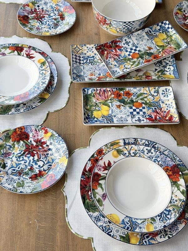 Porselen Kahvaltı ve Yemek Takımı 33 Parça 6 Kişilik Italy Garden 