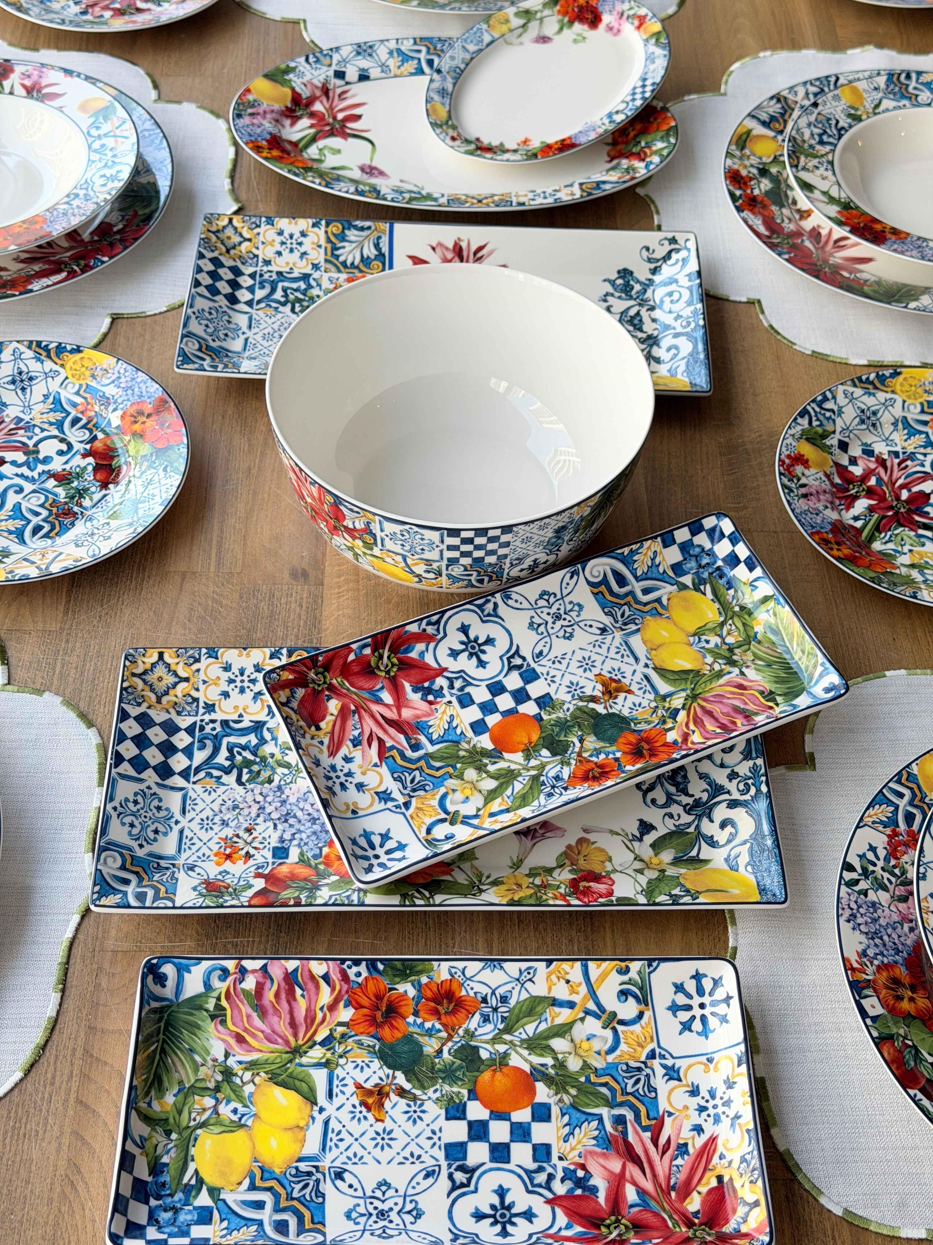 Porselen Kahvaltı ve Yemek Takımı 33 Parça 6 Kişilik Italy Garden 