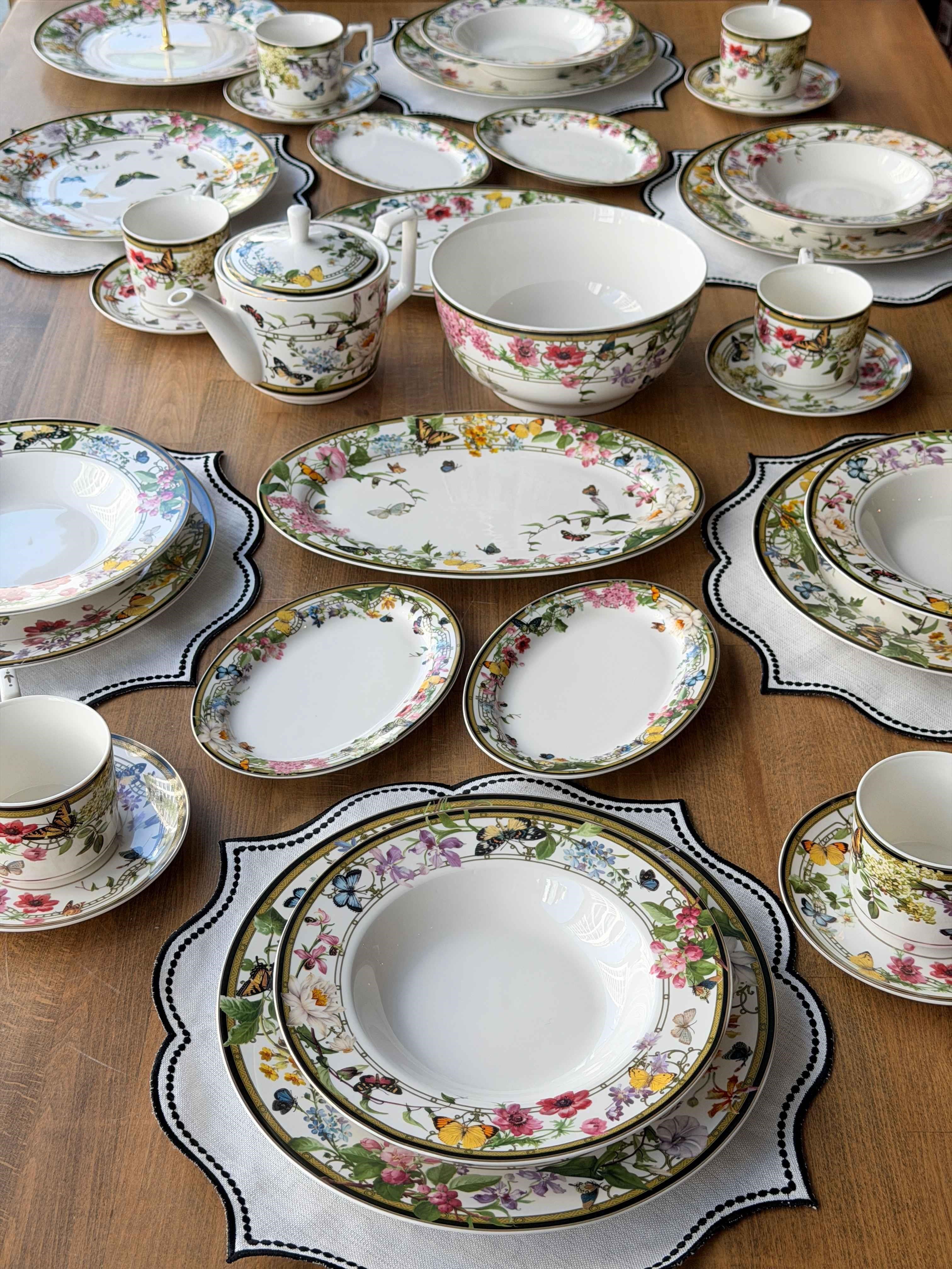 Porselen Kahvaltı ve Yemek Takımı 39 Parça 6 Kişilik Muse Garden 
