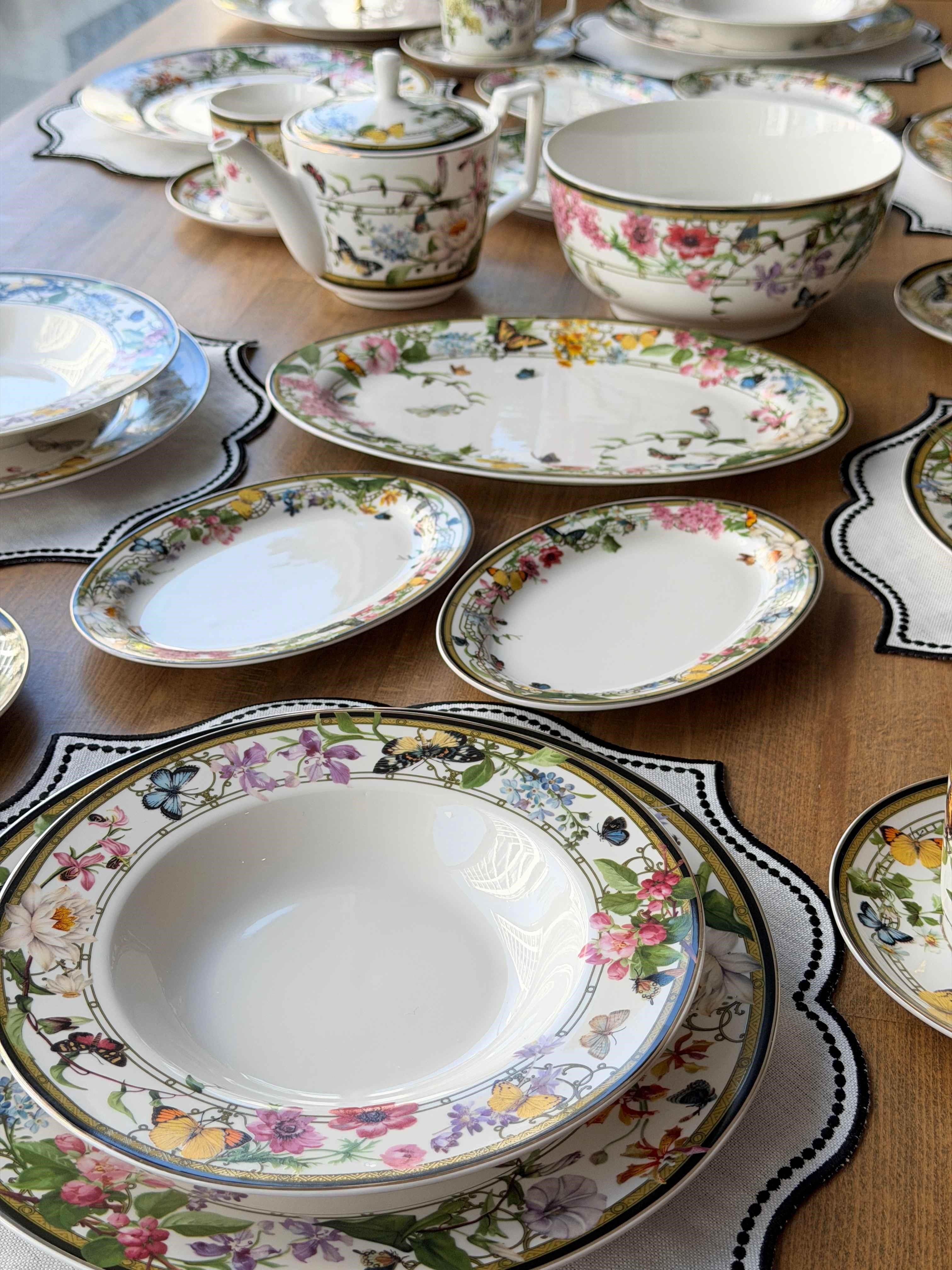 Porselen Kahvaltı ve Yemek Takımı 39 Parça 6 Kişilik Muse Garden 
