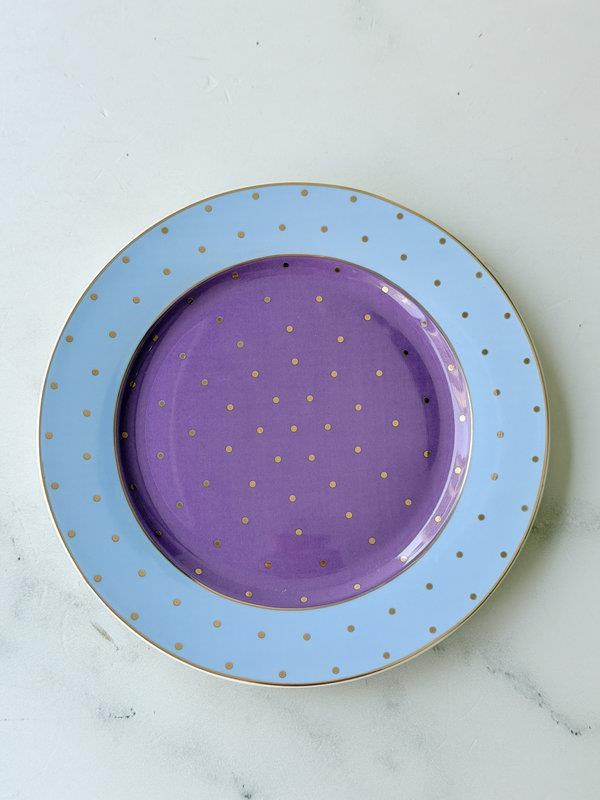 Porselen Pasta Tabak 6'lı 20cm Puantiye