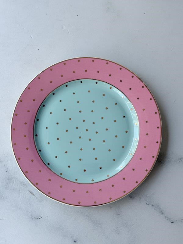 Porselen Pasta Tabak 6'lı 20cm Puantiye