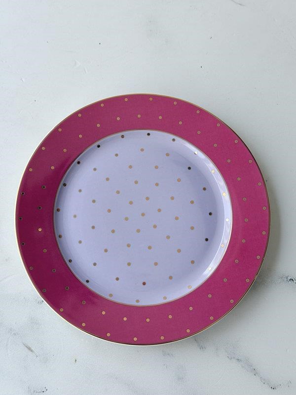 Porselen Pasta Tabak 6'lı 20cm Puantiye