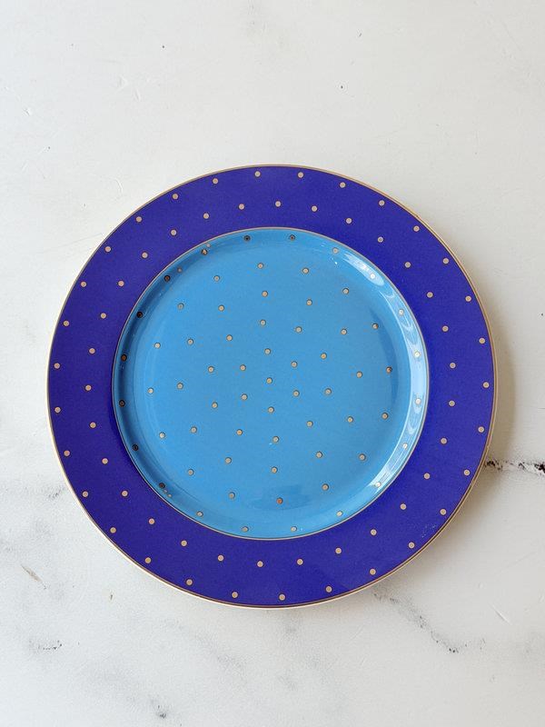 Porselen Pasta Tabak 6'lı 20cm Puantiye