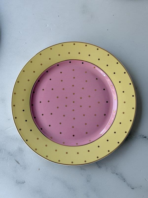Porselen Pasta Tabak 6'lı 20cm Puantiye