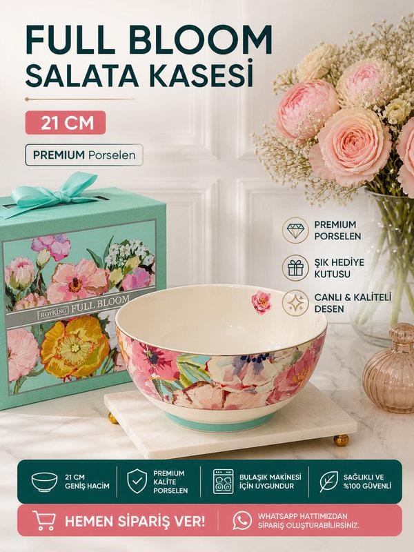 Porselen Salata Kasesi 20cm Full Bloom