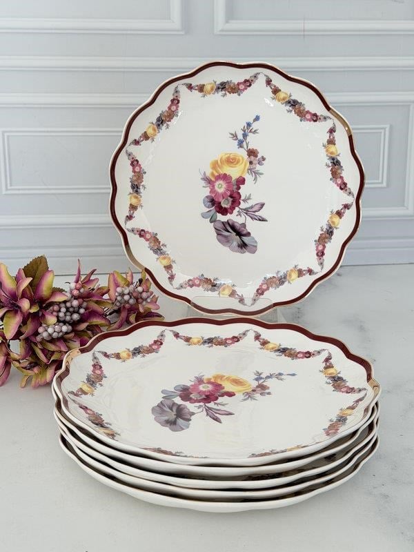 Porselen Servis Tabak 6'lı 27cm Romance