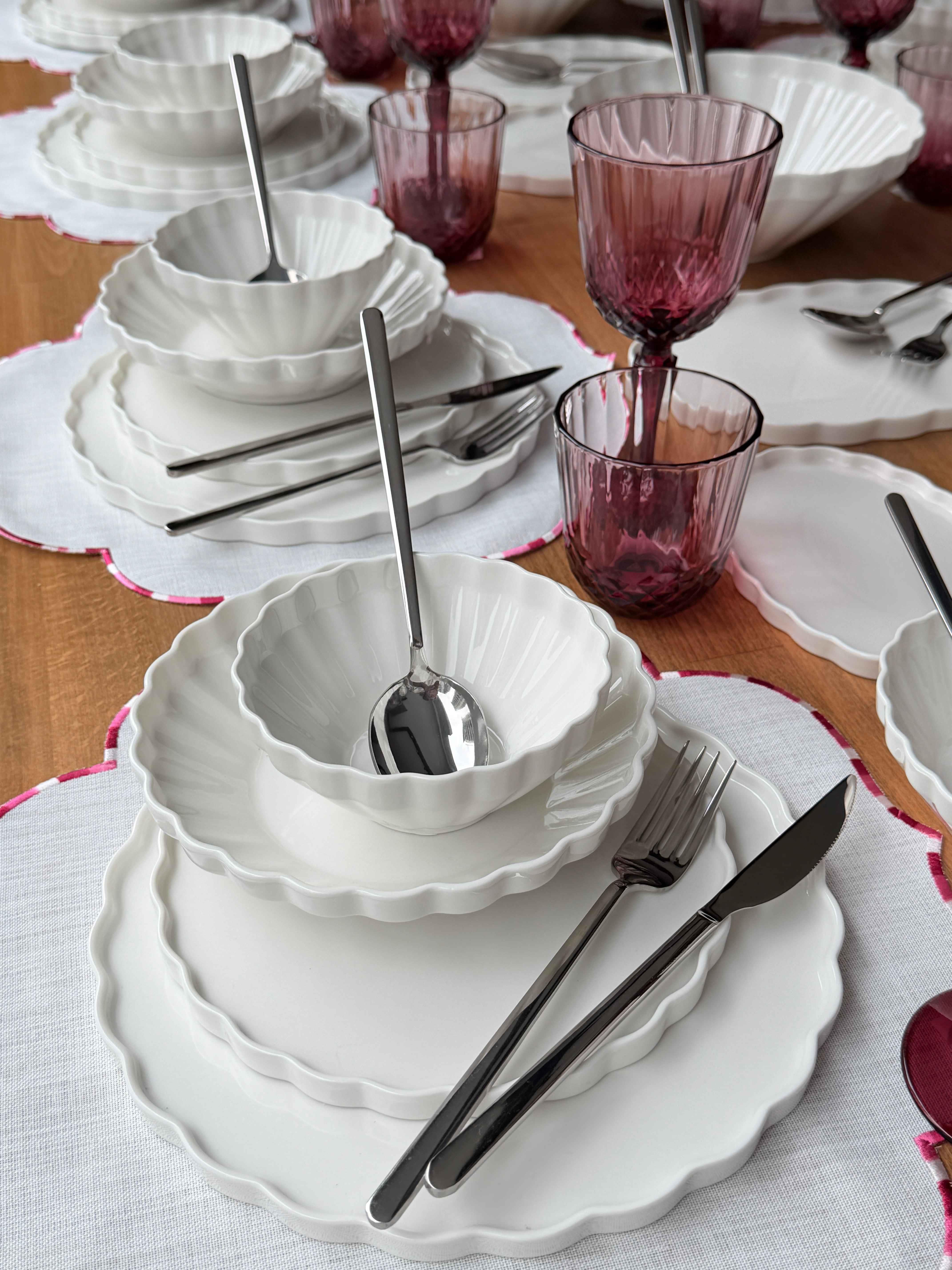 Porselen Yemek Takımı 12 Kişilik 189 Parça Twist Sade