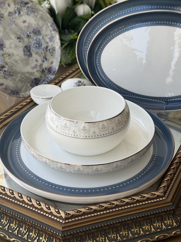 Porselen Yemek Takımı 29 Parça 6 Kişilik Blue Rose