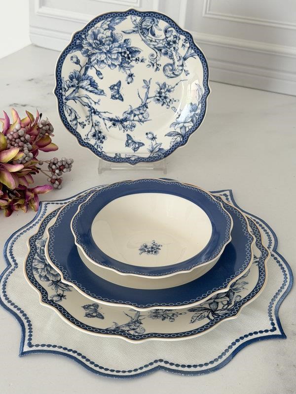 Porselen Yemek Takımı 6 Kişilik 24 Parça Blue