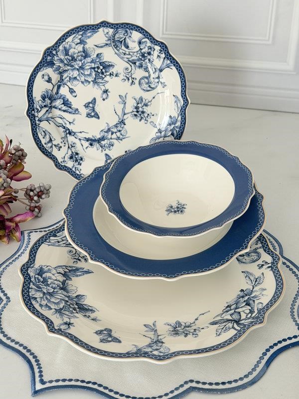 Porselen Yemek Takımı 6 Kişilik 24 Parça Blue