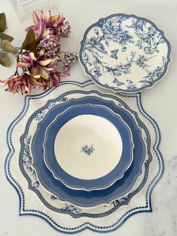 Porselen Yemek Takımı 6 Kişilik 24 Parça Blue