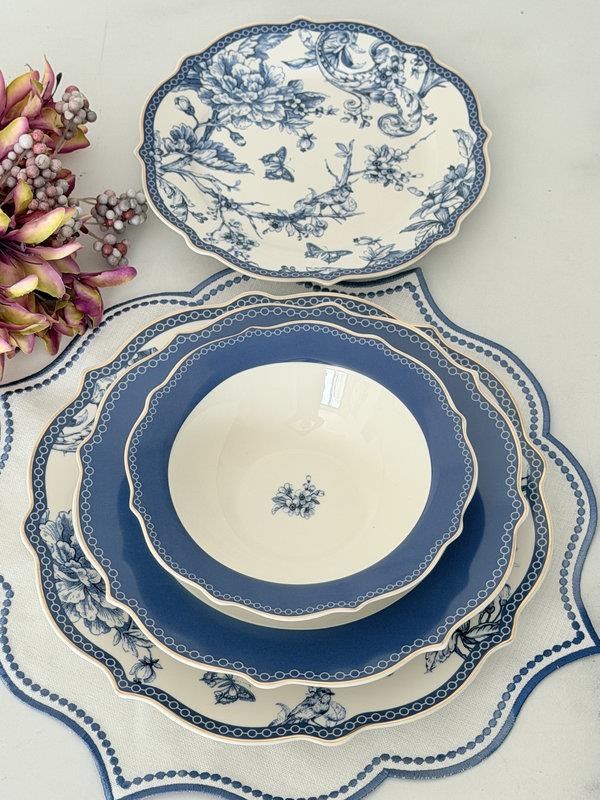 Porselen Yemek Takımı 6 Kişilik 24 Parça Blue