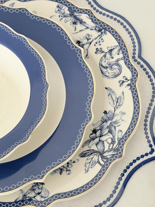Porselen Yemek Takımı 6 Kişilik 24 Parça Blue