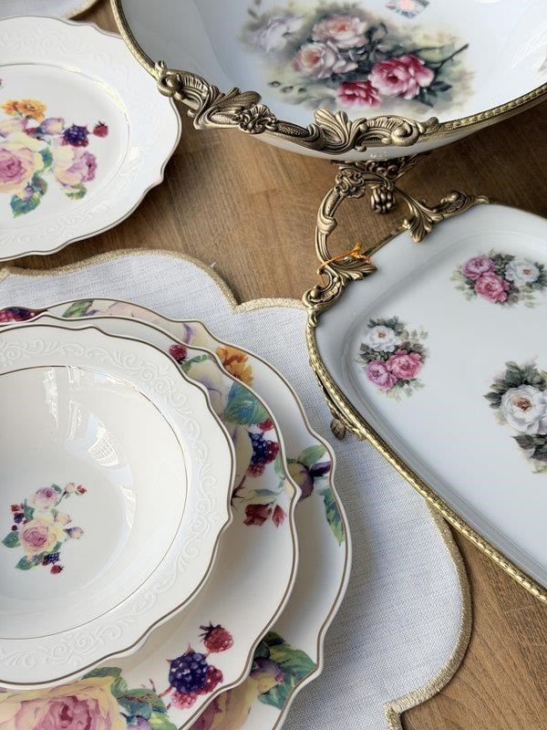 Porselen Yemek Takımı 6 Kişilik 33 Parça Rose