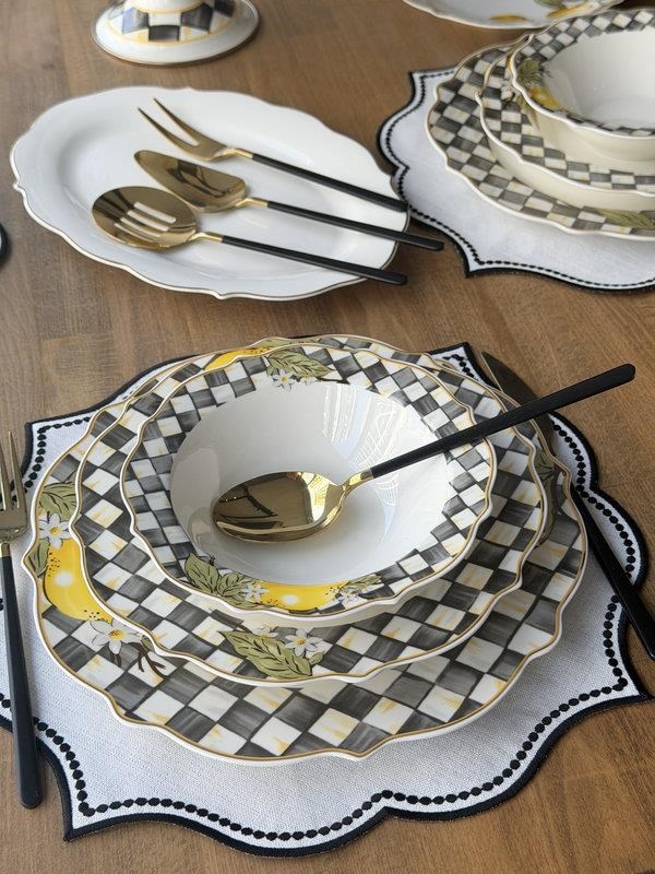 Porselen Yemek Takımı 6 Kişilik 82 Parça Amarillo
