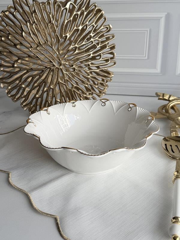 Porselen Yuvarlak Sunum Tabak Gold Lucca 25cm