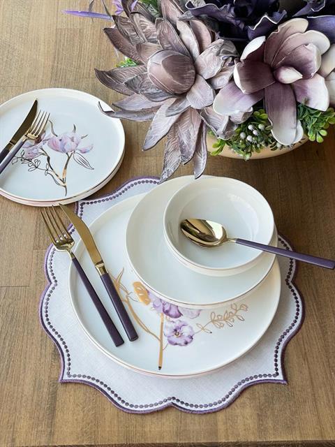 Pure Bone Modern Violet 24 Parça 6 Kişilik