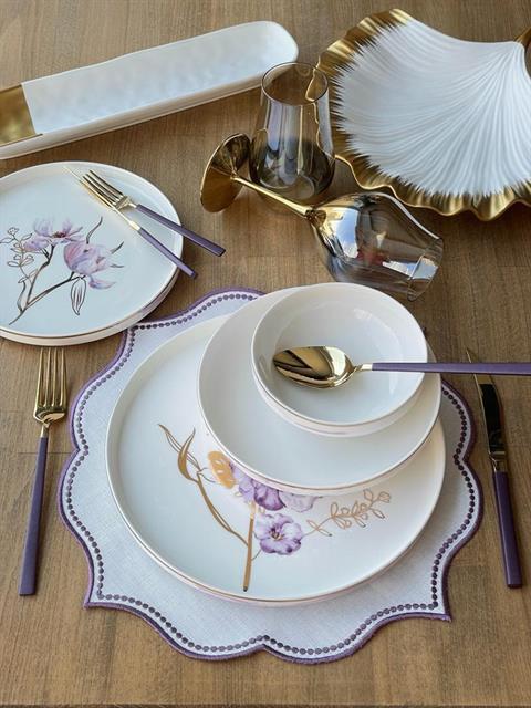 Pure Bone Modern Violet 24 Parça 6 Kişilik