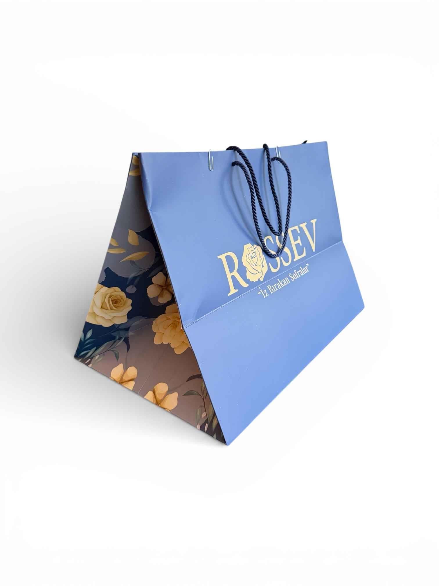 Rossev Karton Çanta Orta Boy Mavi