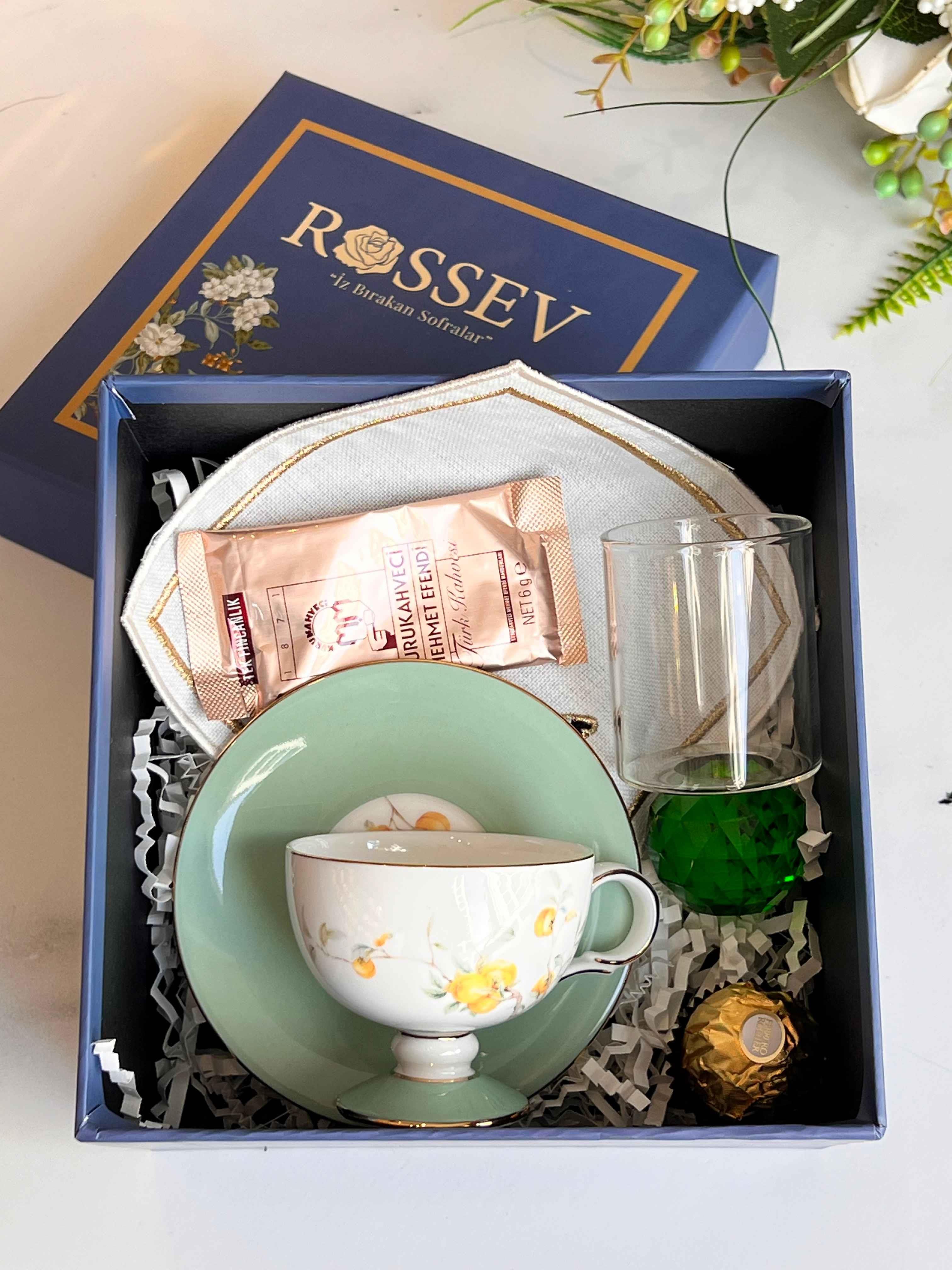 Rossev Peachy Kişiye Özel Hediye Kutulu Fincan Takımı