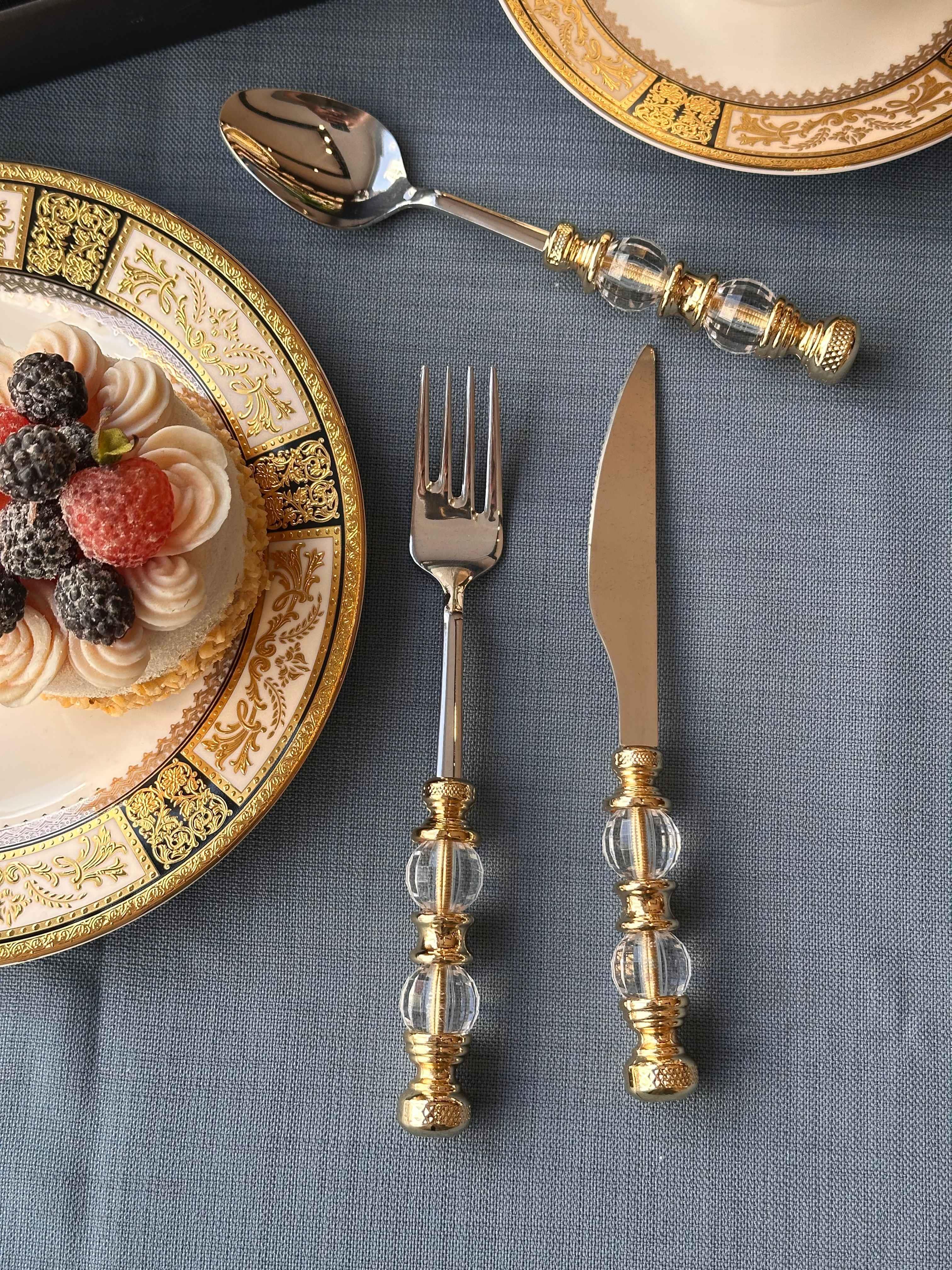 Rustik Gold Çatal Kaşık Bıçak Takımı 18 Parça