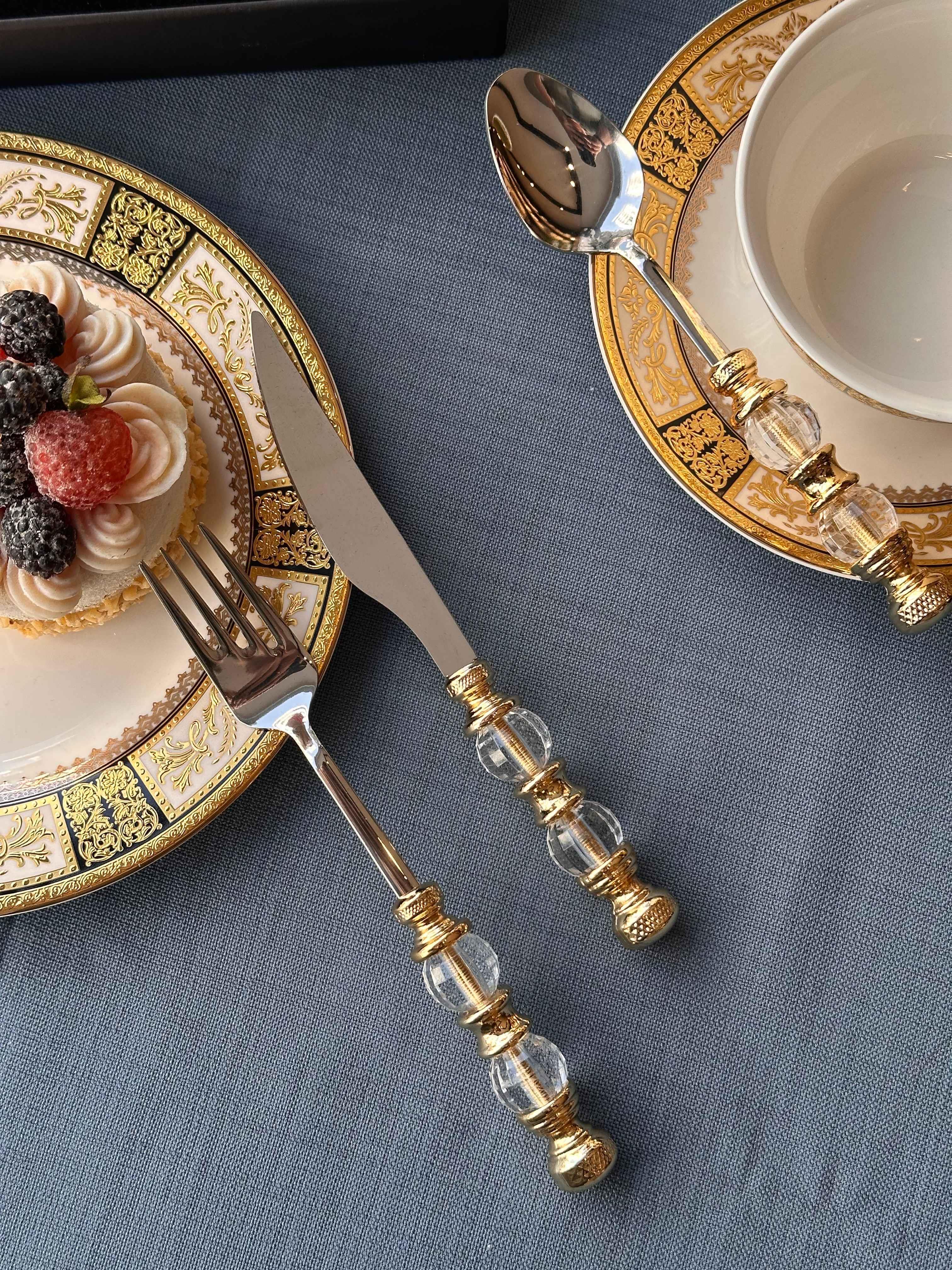 Rustik Gold Çatal Kaşık Bıçak Takımı 18 Parça