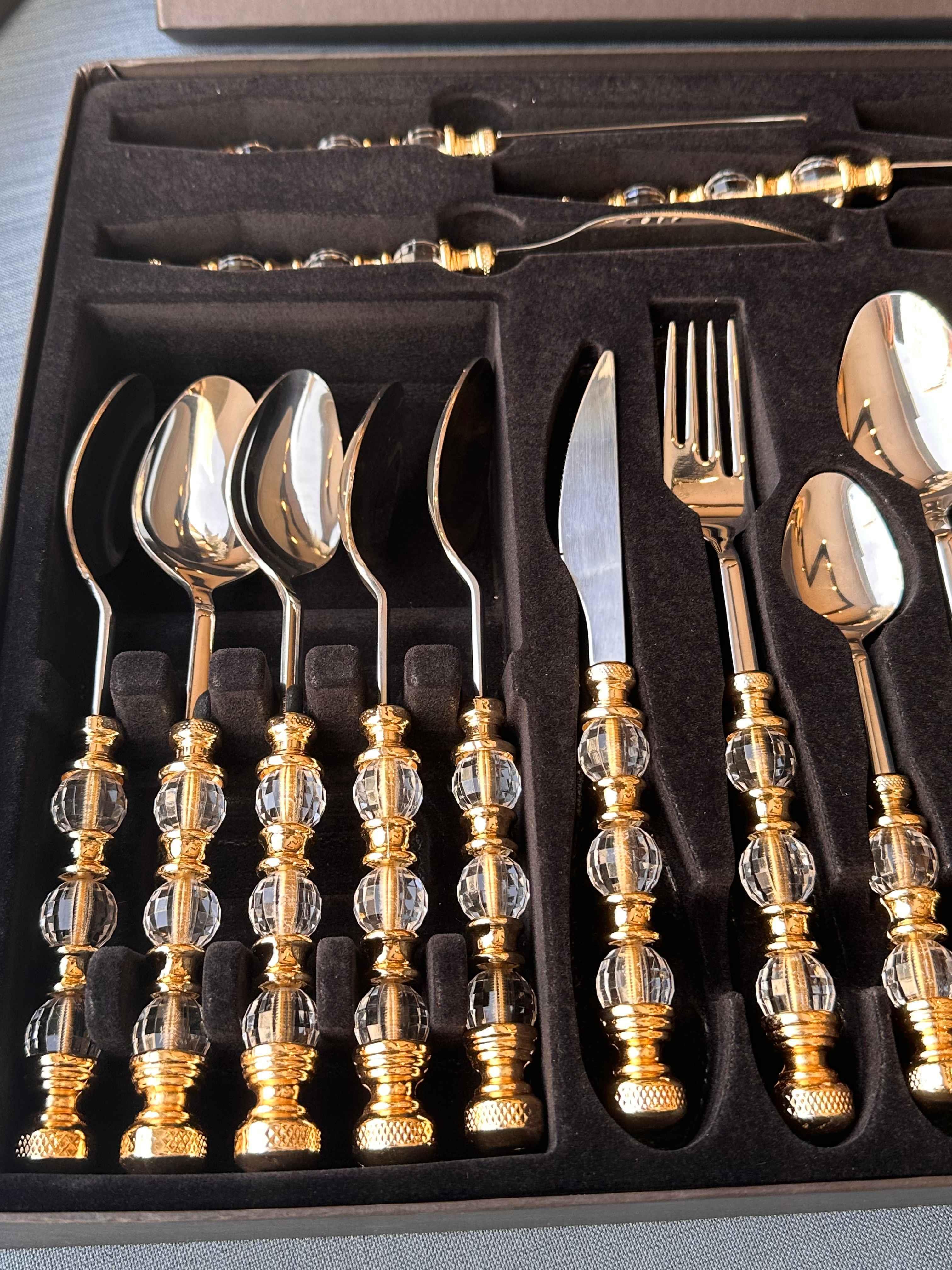 Rustik Gold Çatal Kaşık Bıçak Takımı 24 Parça