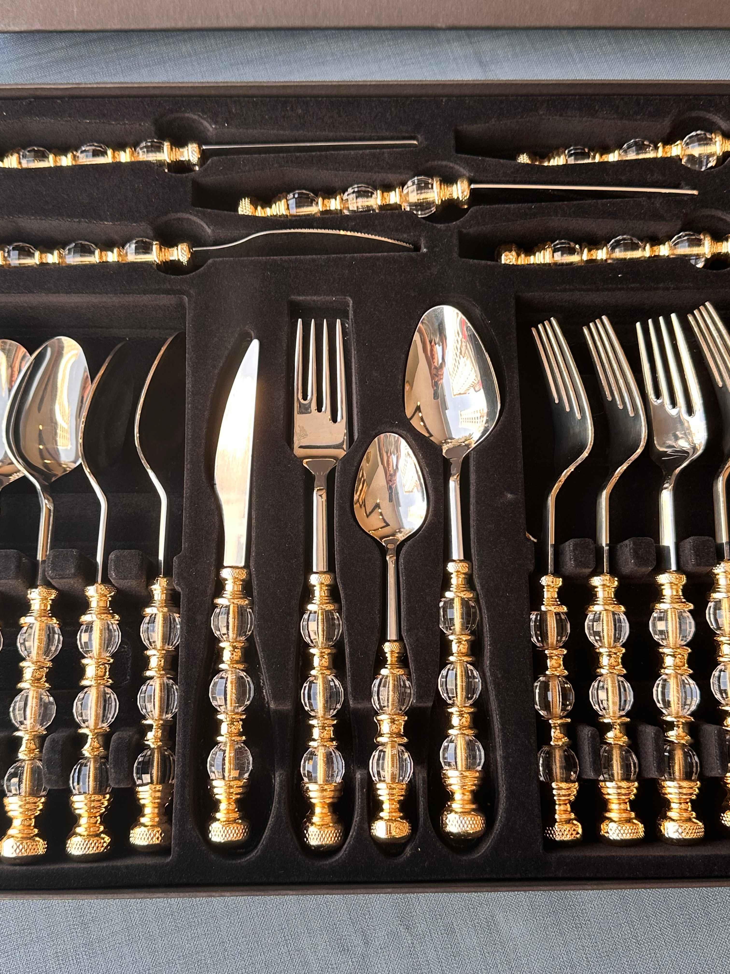 Rustik Gold Çatal Kaşık Bıçak Takımı 24 Parça