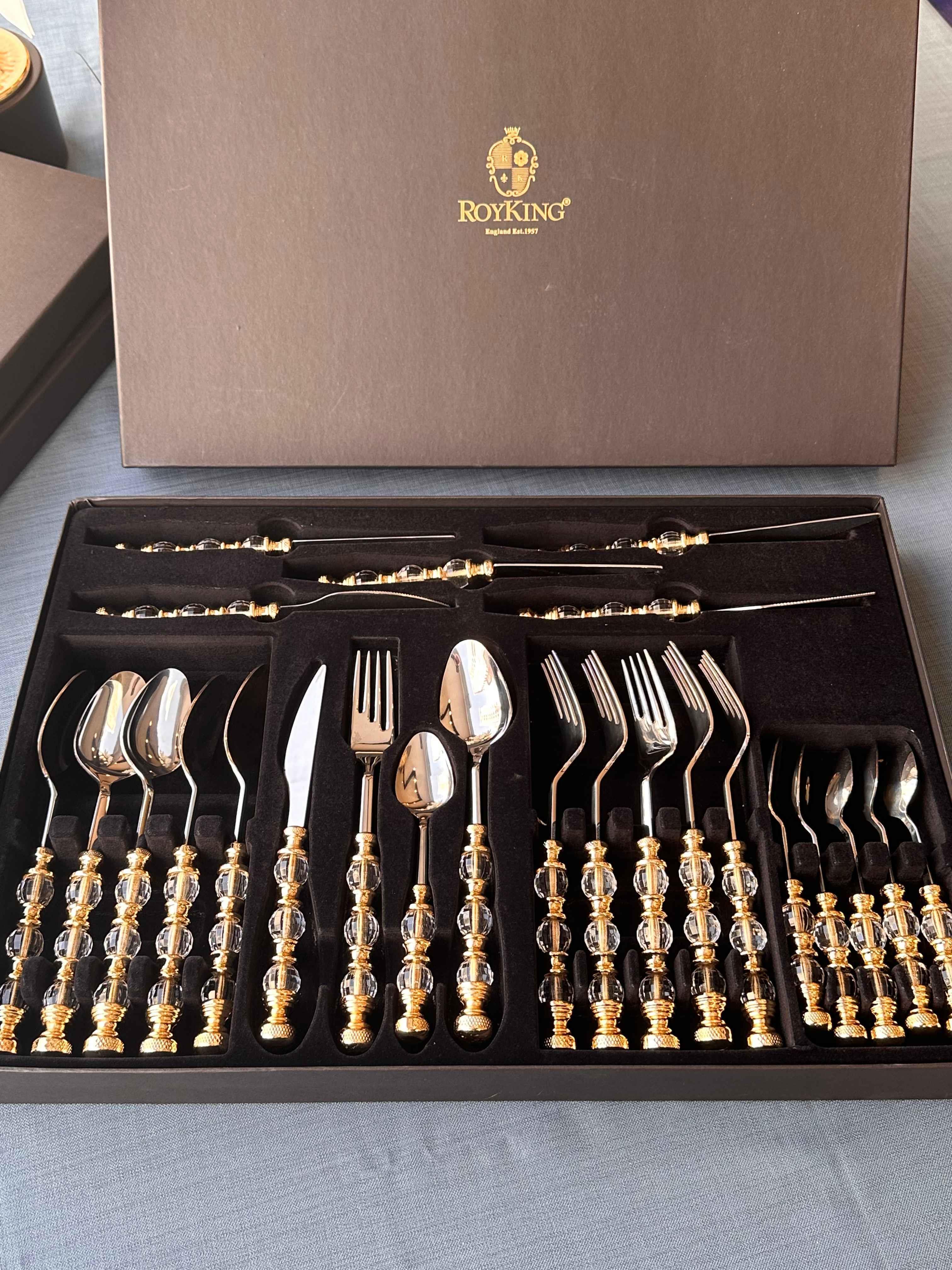 Rustik Gold Çatal Kaşık Bıçak Takımı 24 Parça