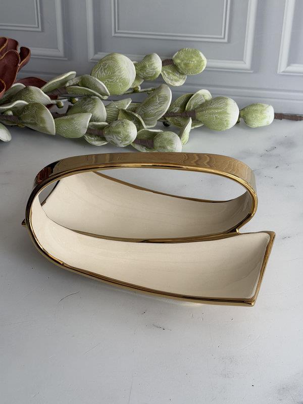 Servis Sunum Tabağı 2 Bölmeli Dikdörtgen Dream Gold