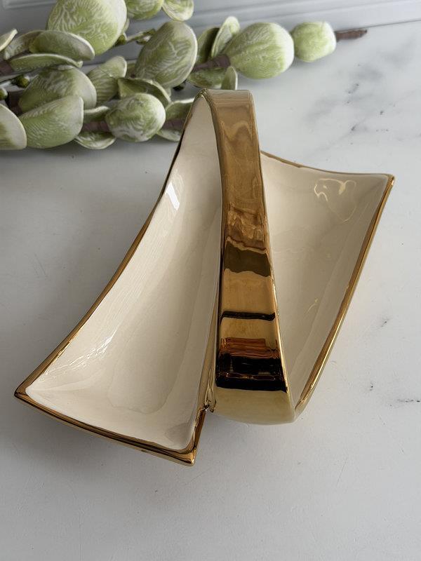 Servis Sunum Tabağı 2 Bölmeli Dikdörtgen Dream Gold