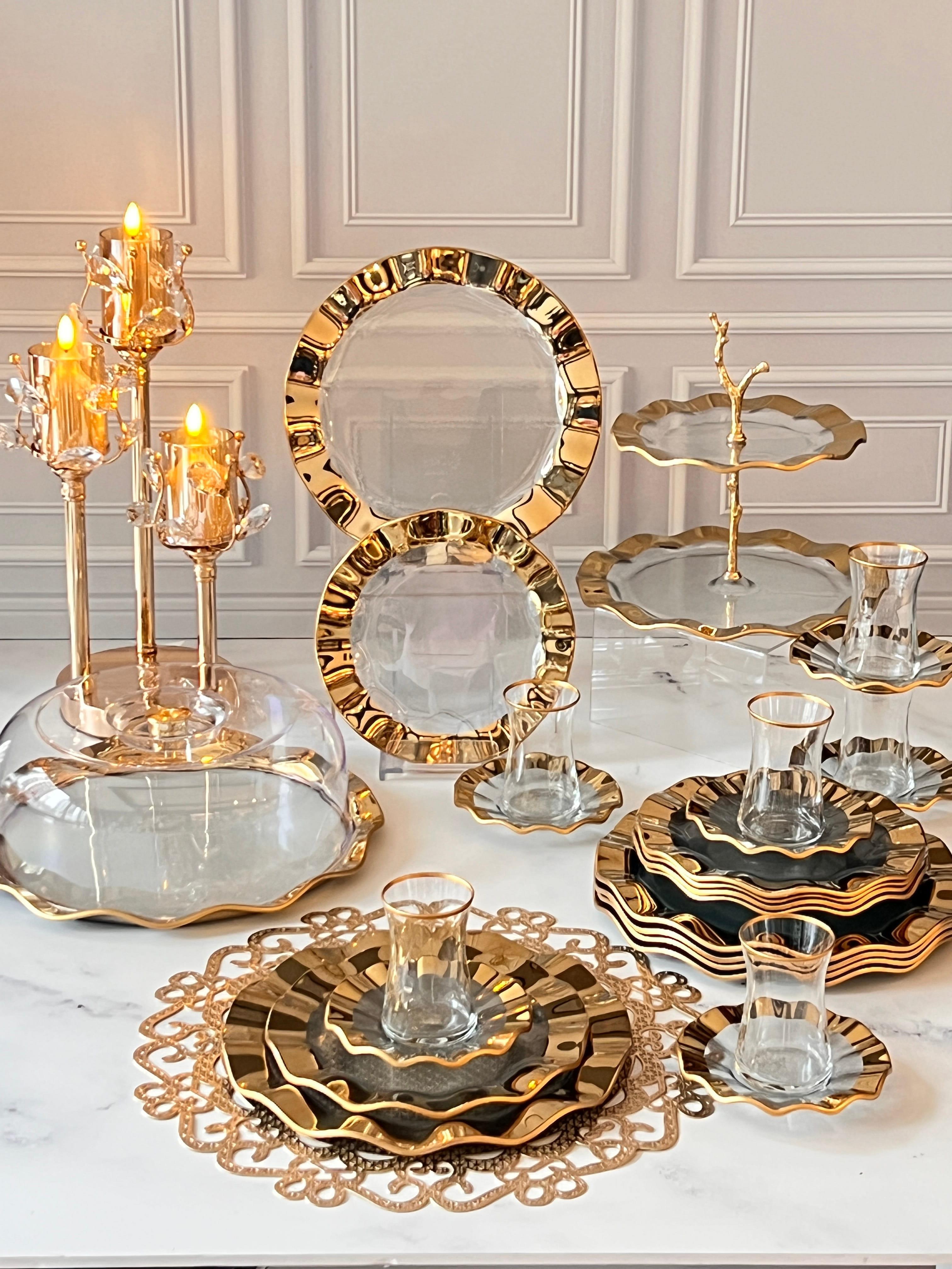 Spoliare Gold 28 Parça Cam Çay Seti