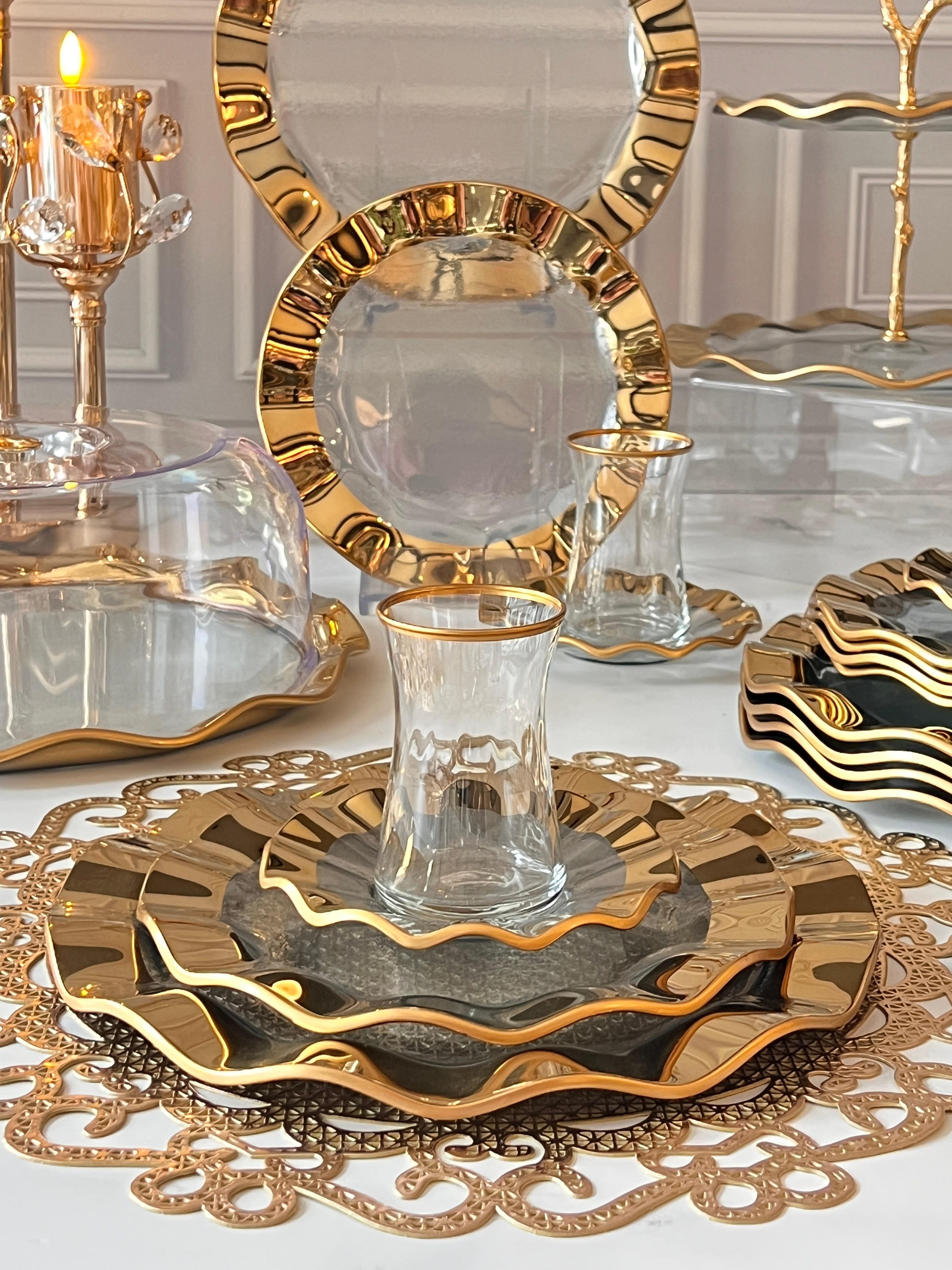 Spoliare Gold 28 Parça Cam Çay Seti